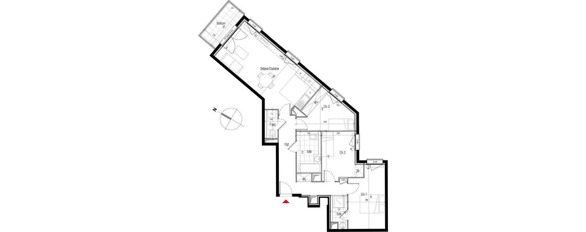 Appartement T4 de 81,34 m2 &agrave; Aubervilliers Paul bert