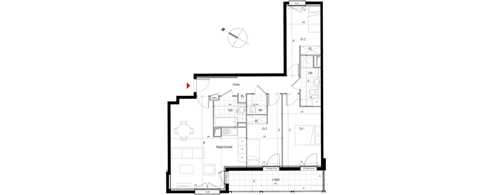 Appartement T4 de 83,32 m2 &agrave; Aubervilliers Paul bert