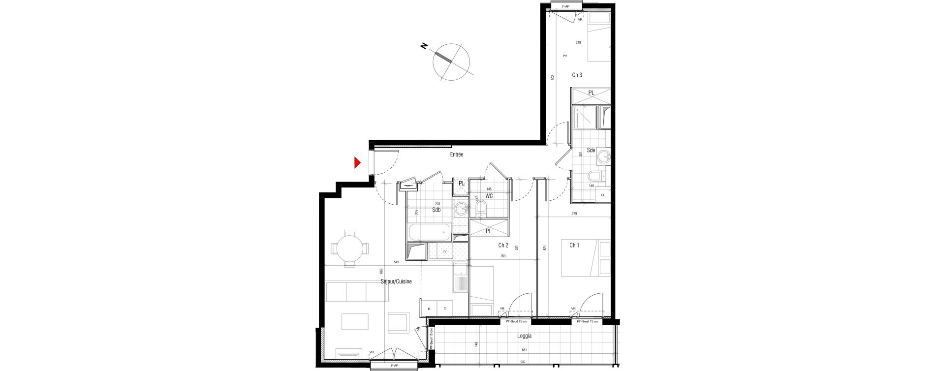 Appartement T4 de 83,22 m2 &agrave; Aubervilliers Paul bert