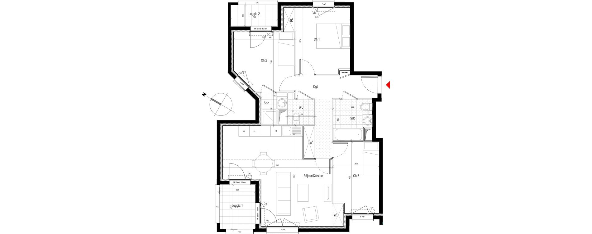 Appartement T4 de 79,79 m2 &agrave; Aubervilliers Paul bert