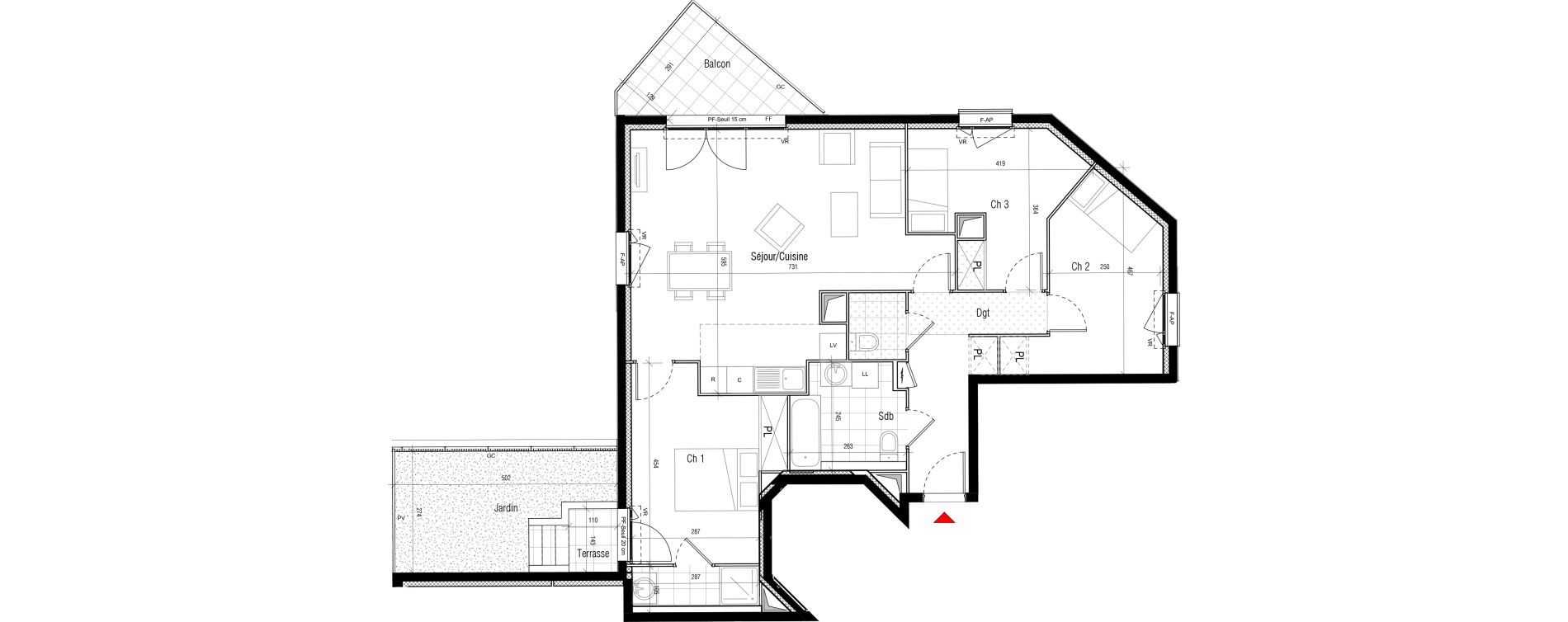 Appartement T4 de 87,23 m2 &agrave; Aubervilliers Paul bert