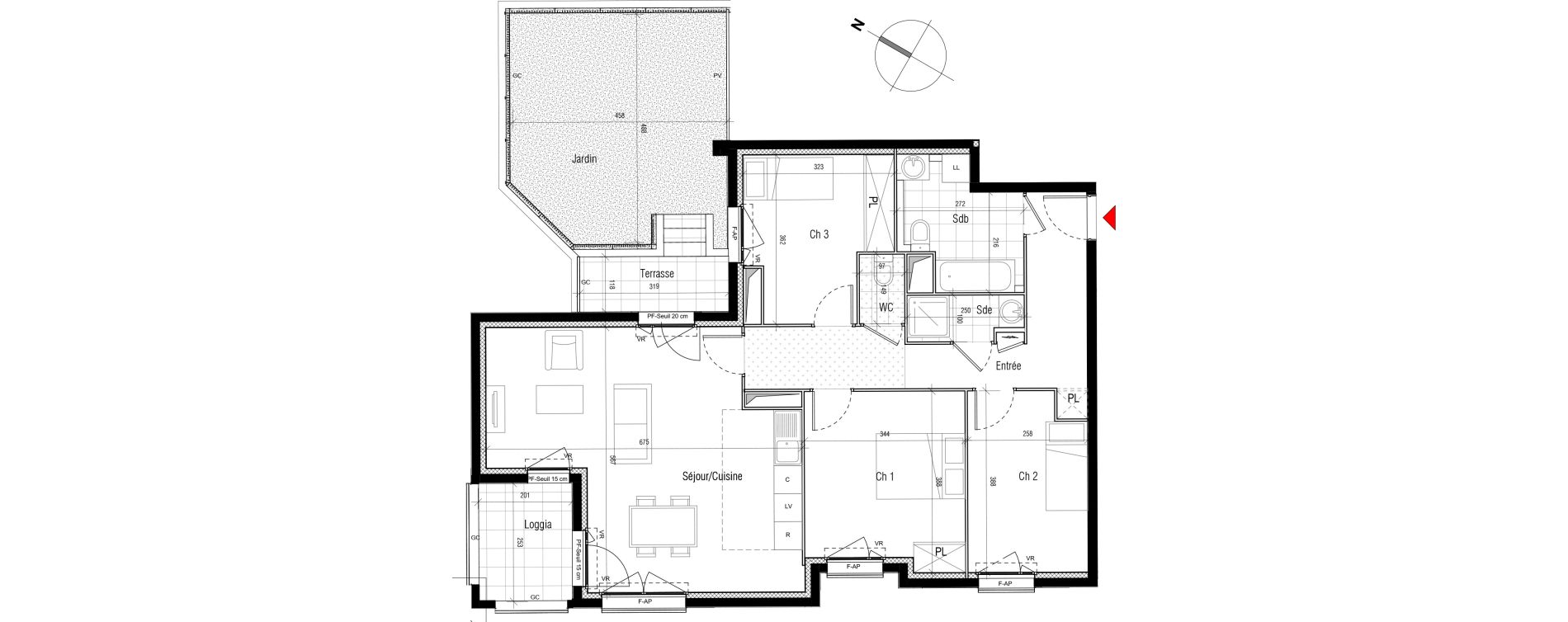Appartement T4 de 85,47 m2 &agrave; Aubervilliers Paul bert