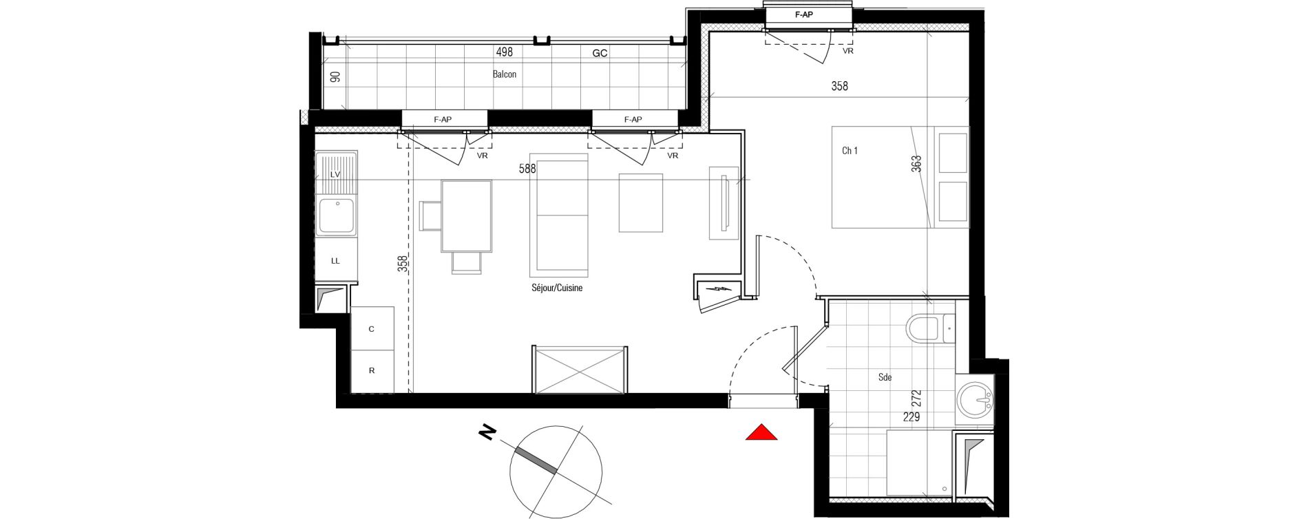 Appartement T2 de 38,73 m2 &agrave; Aubervilliers Paul bert