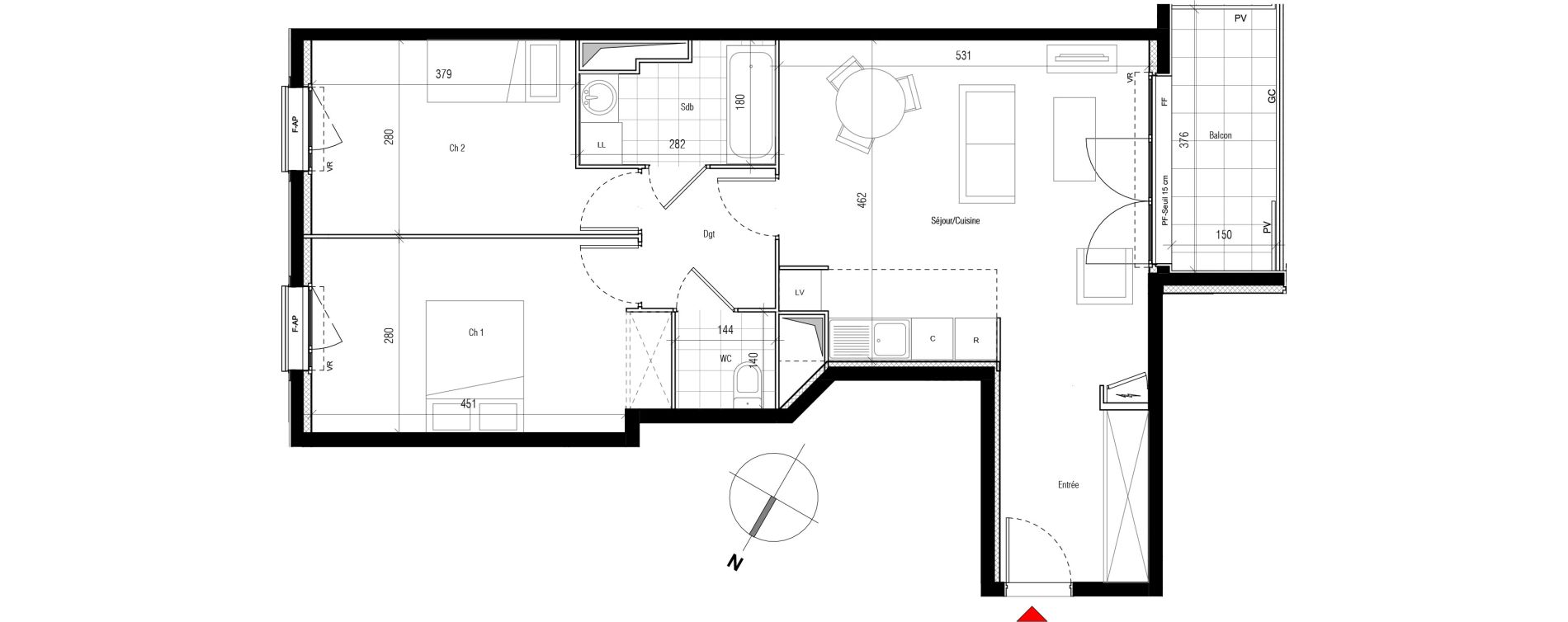 Appartement T3 de 65,92 m2 &agrave; Aubervilliers Paul bert