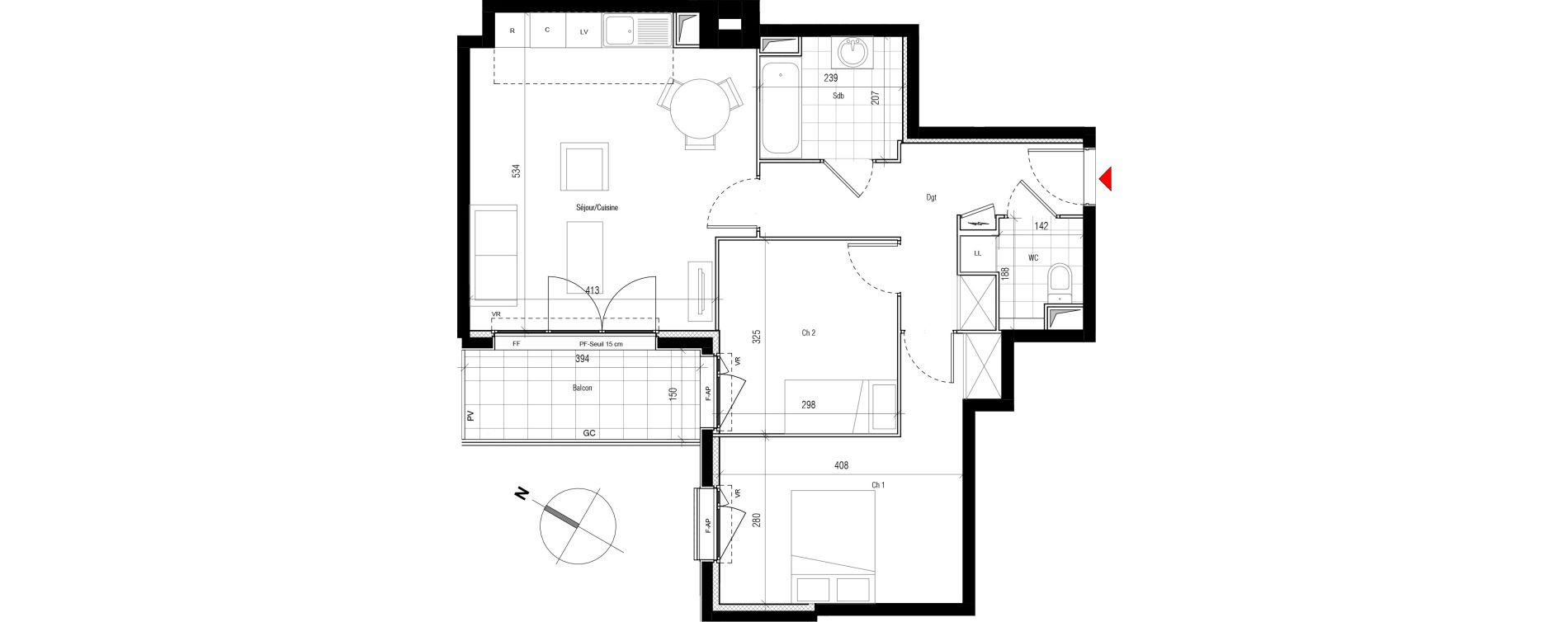 Appartement T3 de 63,76 m2 &agrave; Aubervilliers Paul bert