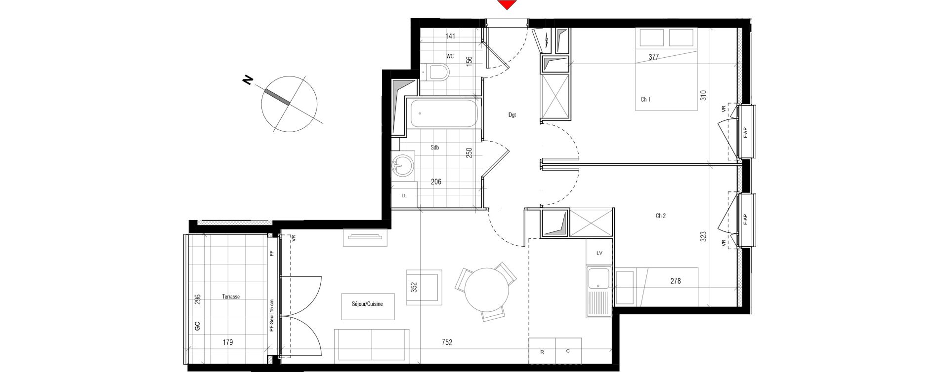 Appartement T3 de 60,76 m2 &agrave; Aubervilliers Paul bert