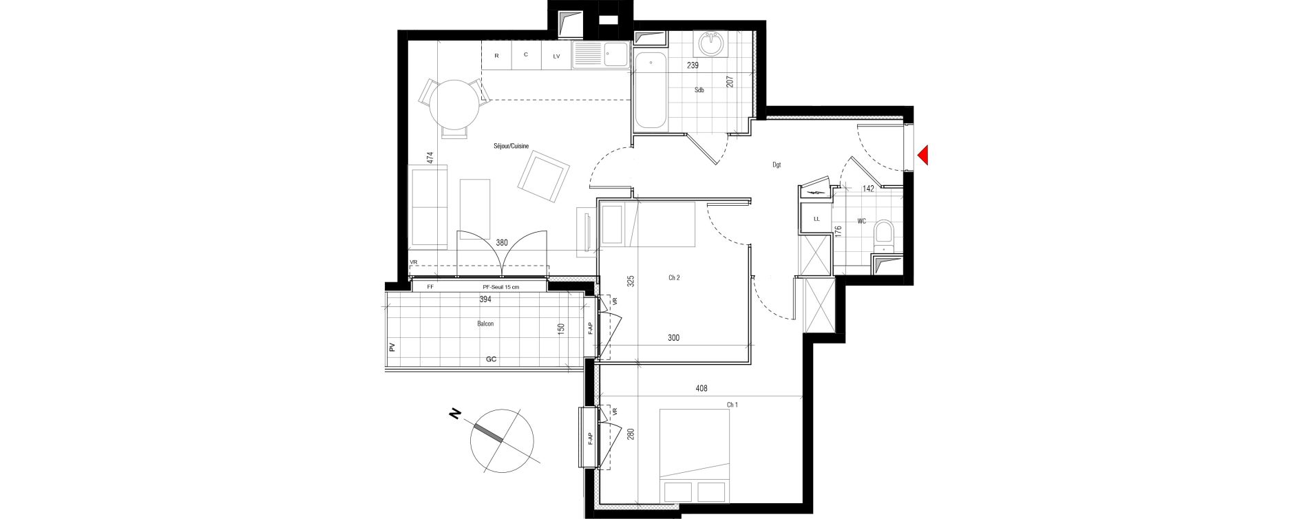 Appartement T3 de 60,40 m2 &agrave; Aubervilliers Paul bert