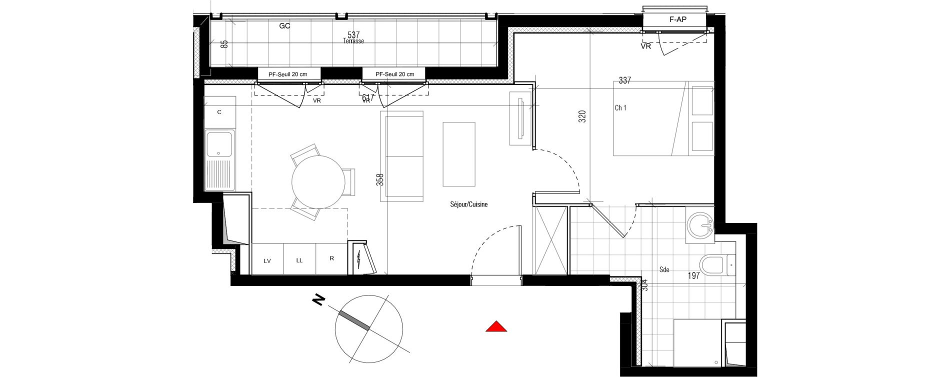 Appartement T2 de 39,41 m2 &agrave; Aubervilliers Paul bert