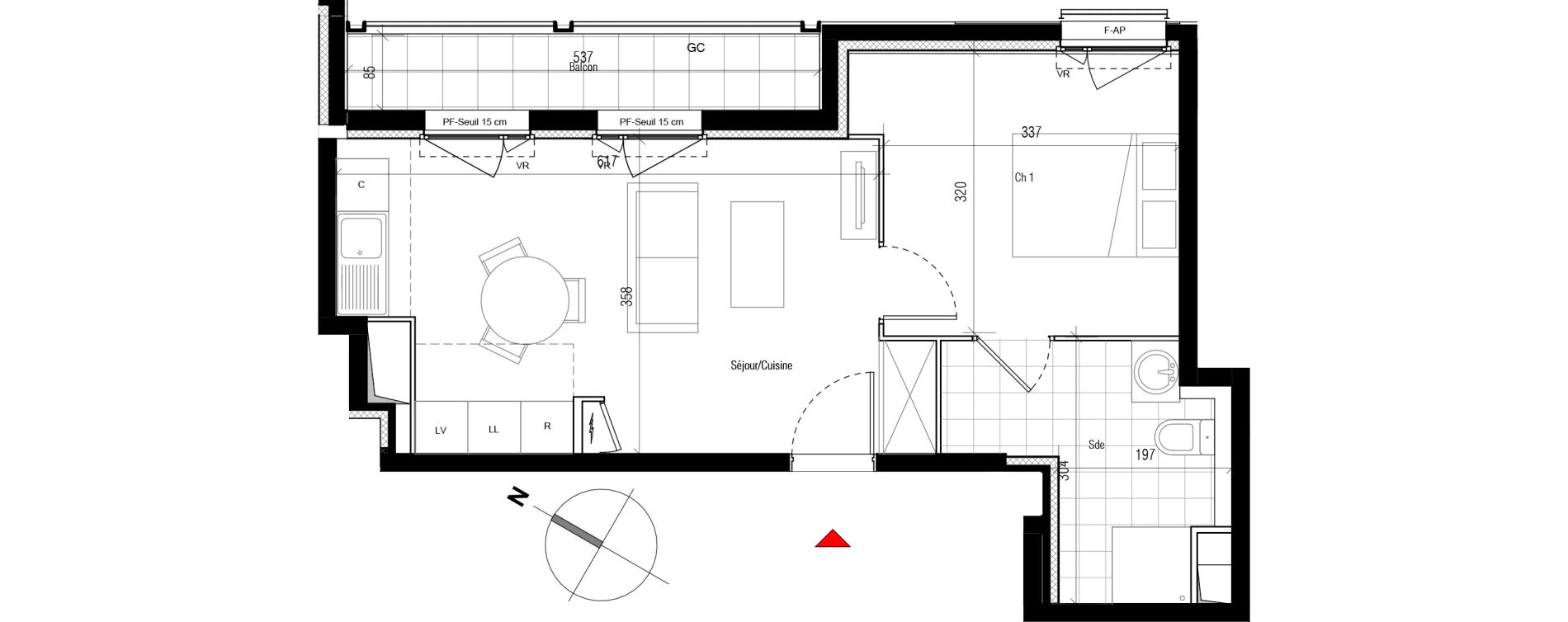 Appartement T2 de 39,54 m2 &agrave; Aubervilliers Paul bert