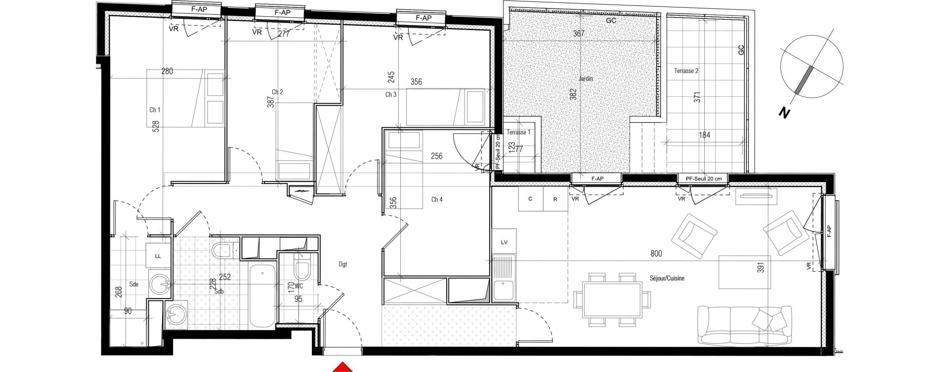 Appartement T5 de 98,26 m2 &agrave; Aubervilliers Paul bert