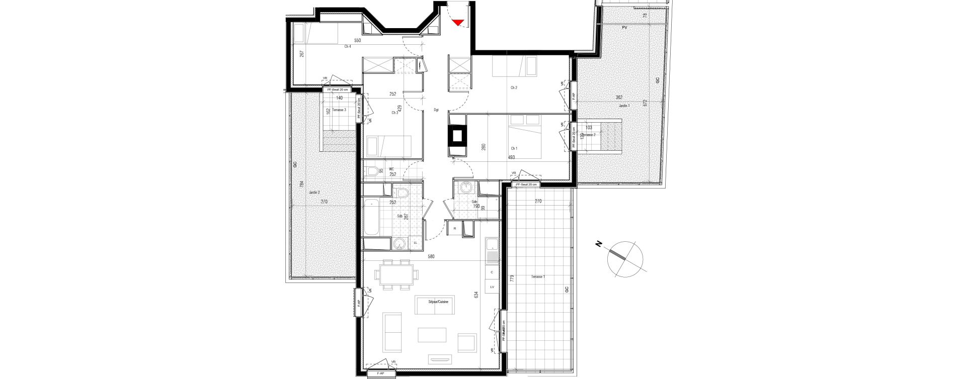Appartement T5 de 101,47 m2 &agrave; Aubervilliers Paul bert