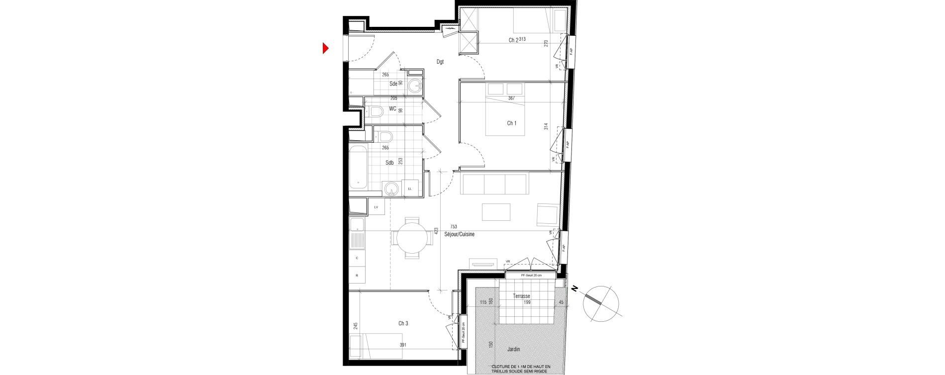 Appartement T4 de 77,14 m2 &agrave; Aubervilliers Paul bert
