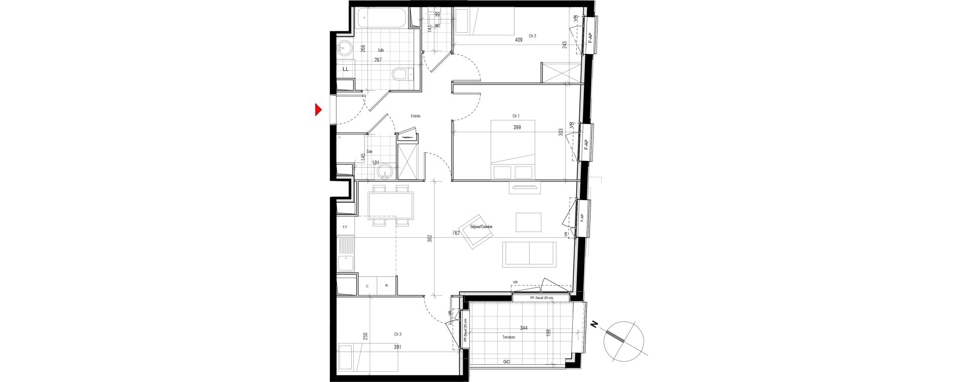 Appartement T4 de 75,67 m2 &agrave; Aubervilliers Paul bert