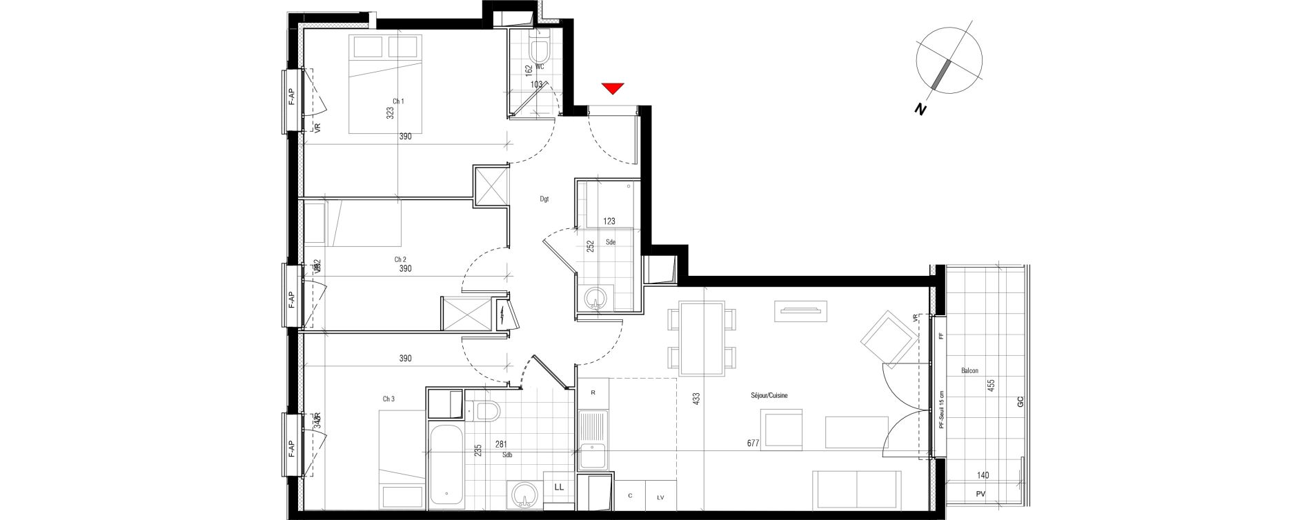 Appartement T4 de 78,76 m2 &agrave; Aubervilliers Paul bert