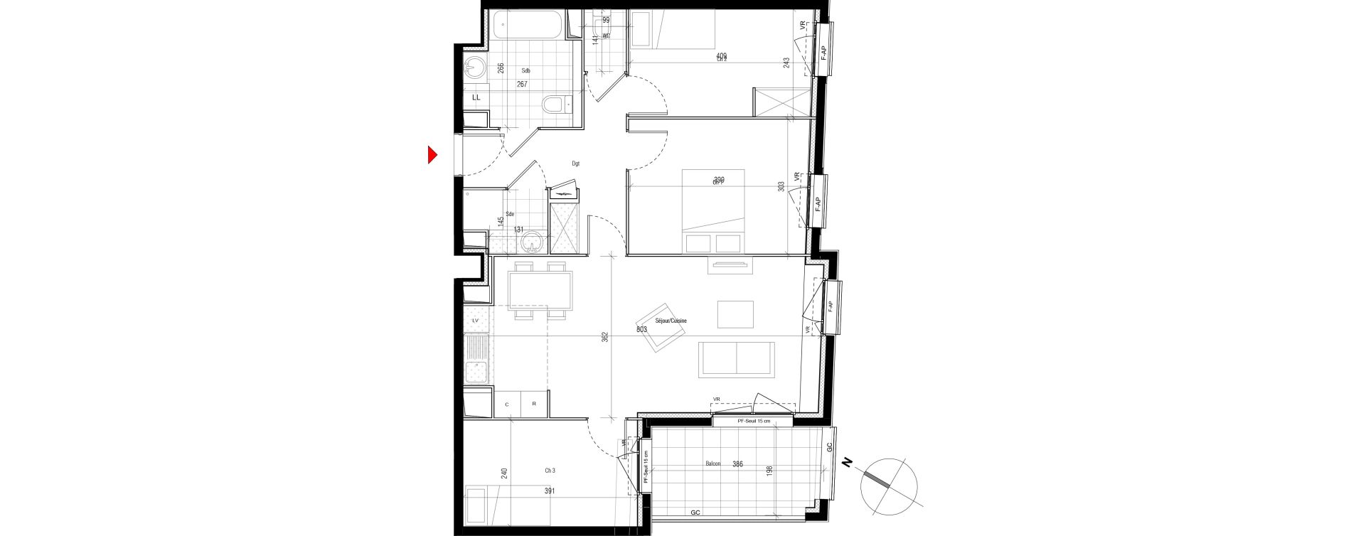 Appartement T4 de 77,04 m2 &agrave; Aubervilliers Paul bert
