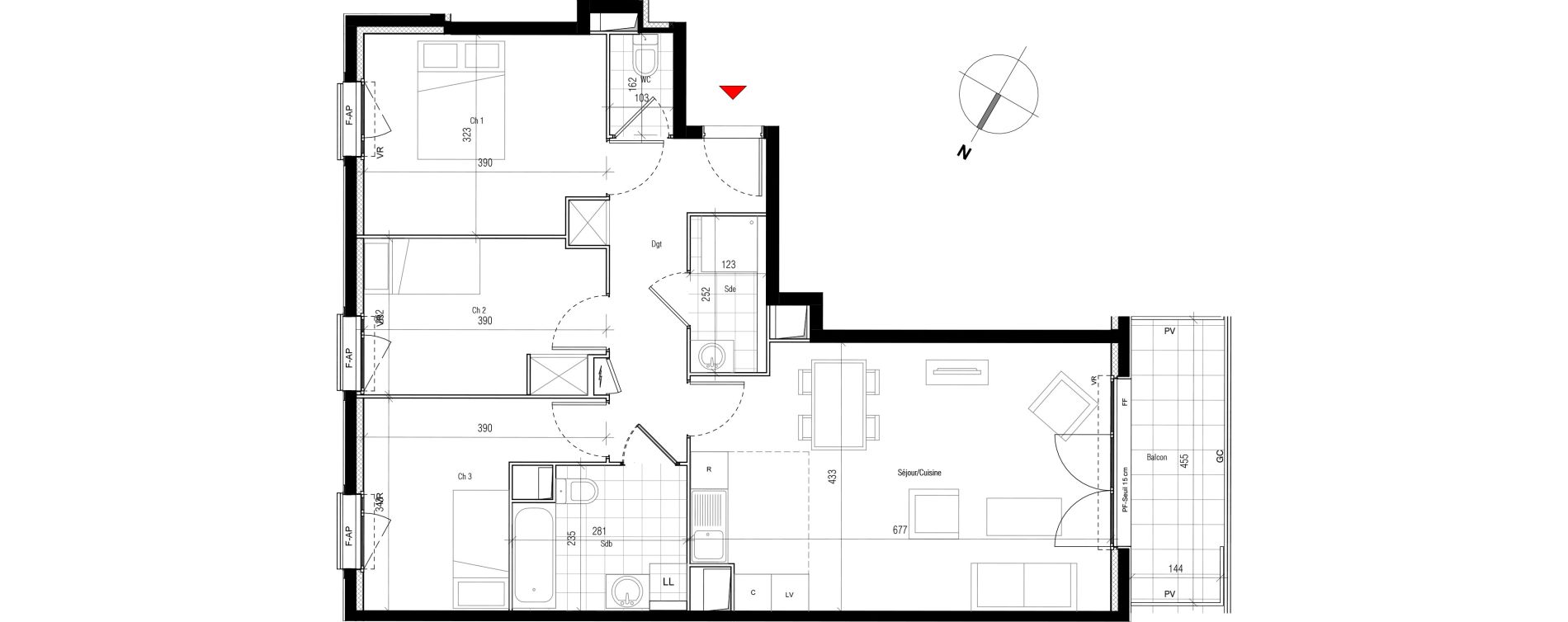 Appartement T4 de 78,77 m2 &agrave; Aubervilliers Paul bert