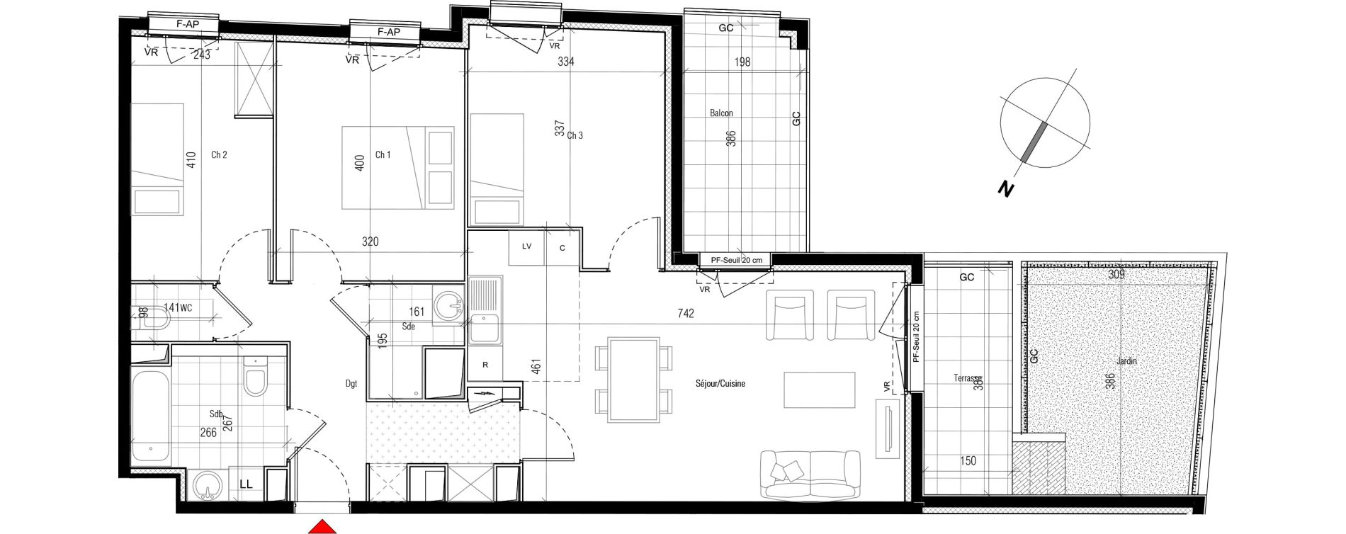 Appartement T4 de 83,02 m2 &agrave; Aubervilliers Paul bert