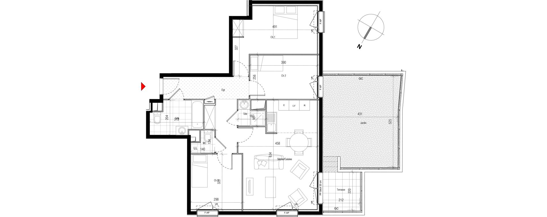 Appartement T4 de 79,24 m2 &agrave; Aubervilliers Paul bert