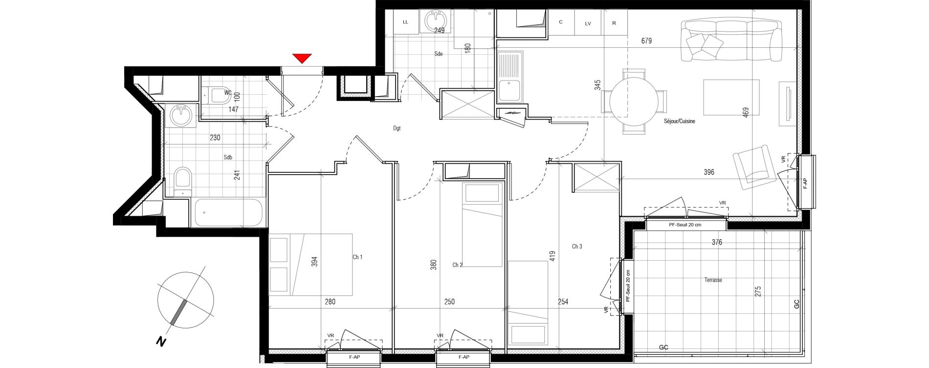 Appartement T4 de 79,16 m2 &agrave; Aubervilliers Paul bert