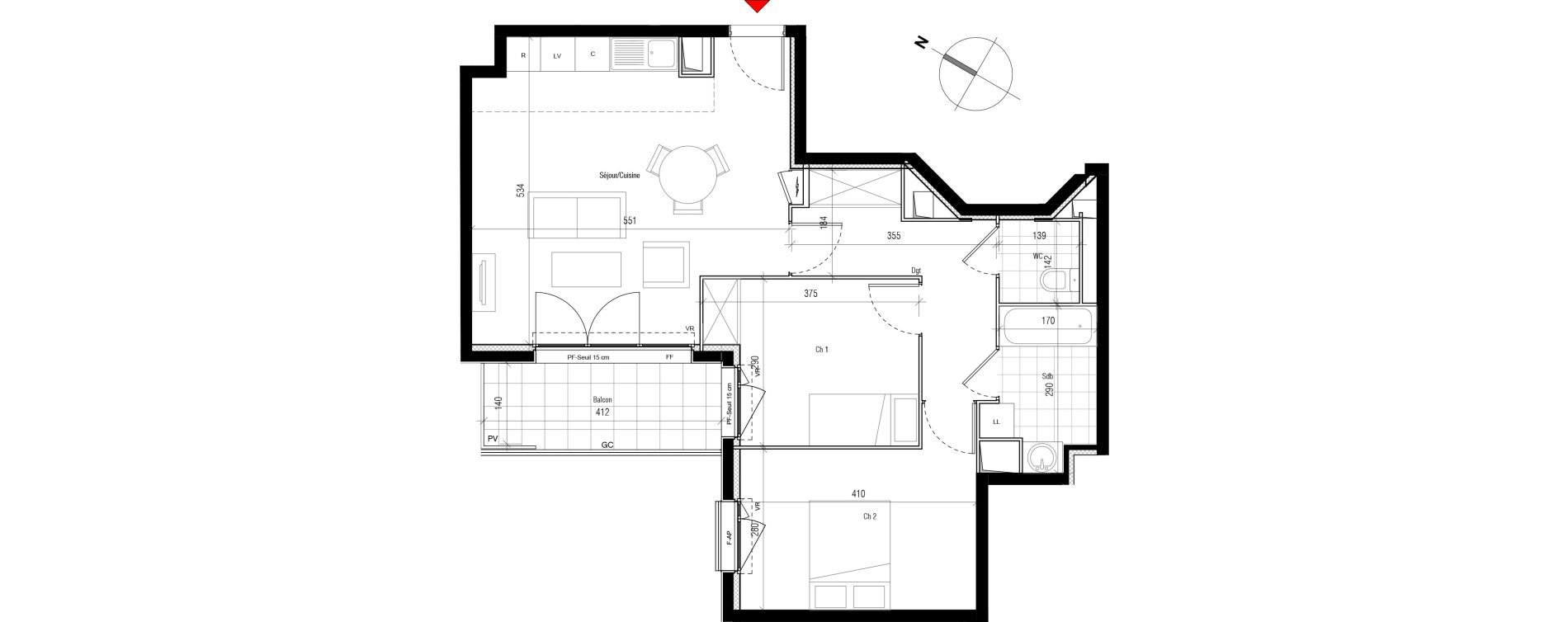 Appartement T3 de 63,02 m2 &agrave; Aubervilliers Paul bert