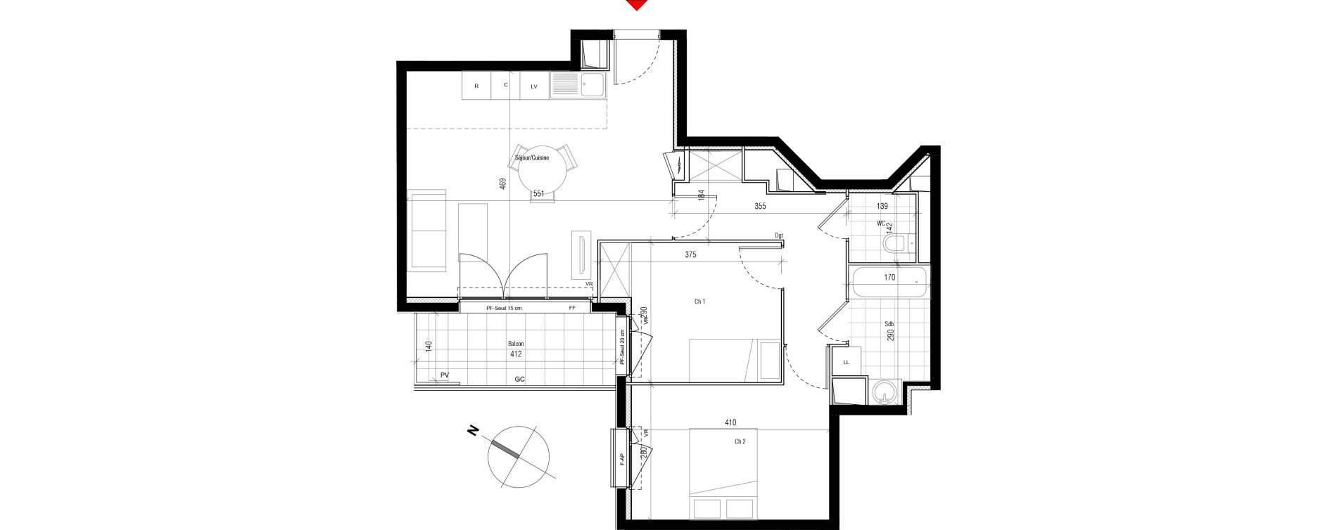 Appartement T3 de 60,79 m2 &agrave; Aubervilliers Paul bert