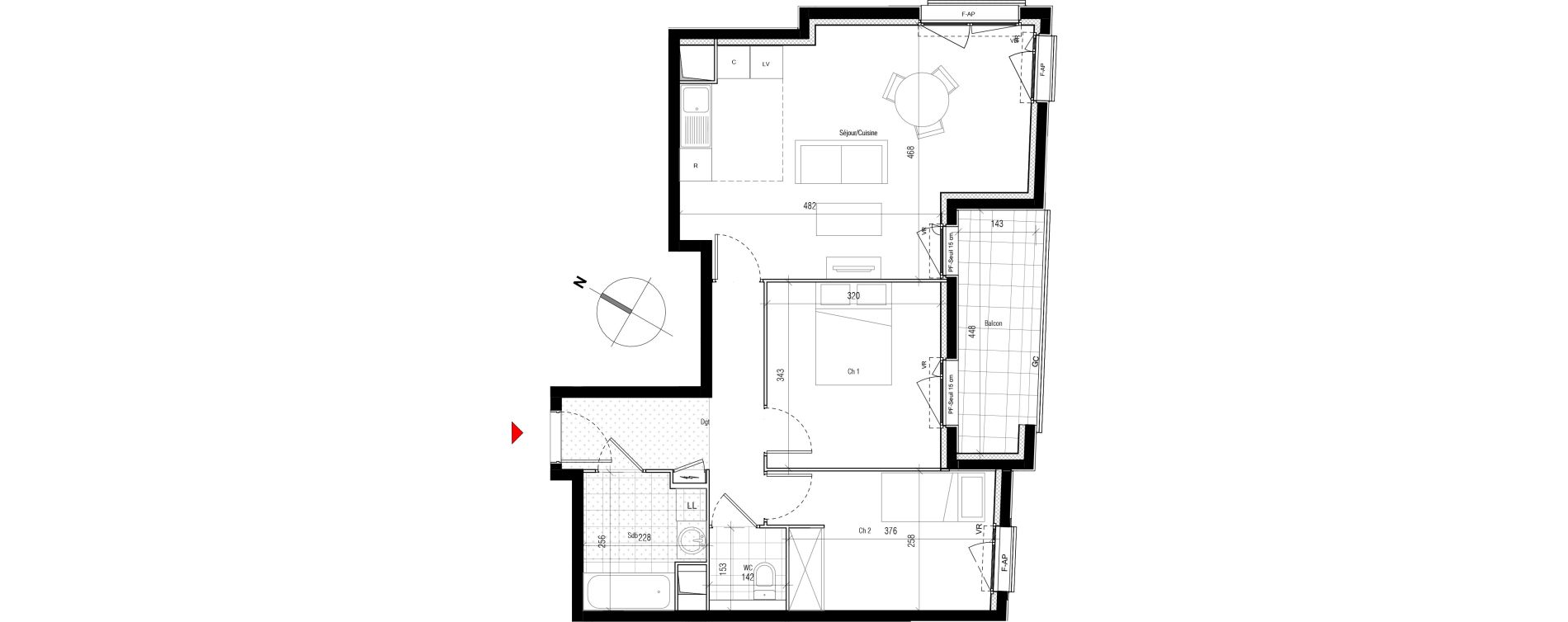 Appartement T3 de 62,26 m2 &agrave; Aubervilliers Paul bert