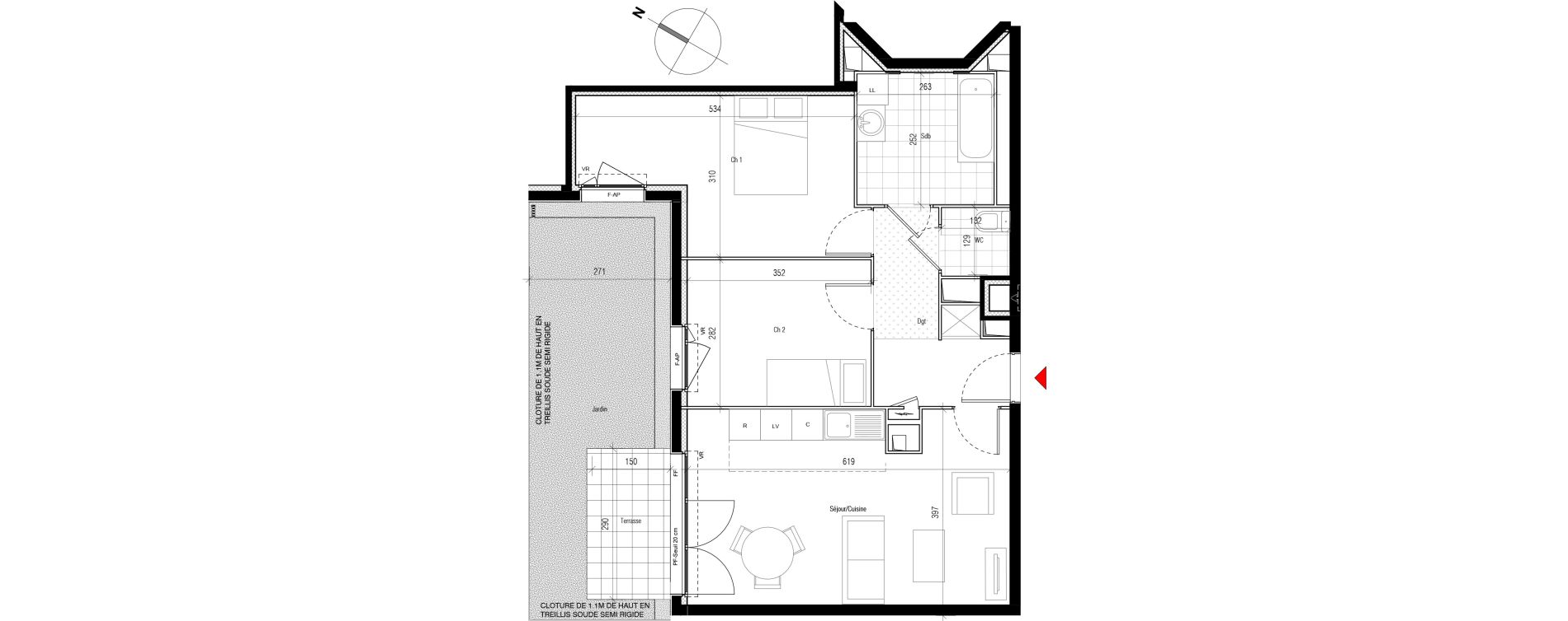 Appartement T3 de 62,01 m2 &agrave; Aubervilliers Paul bert