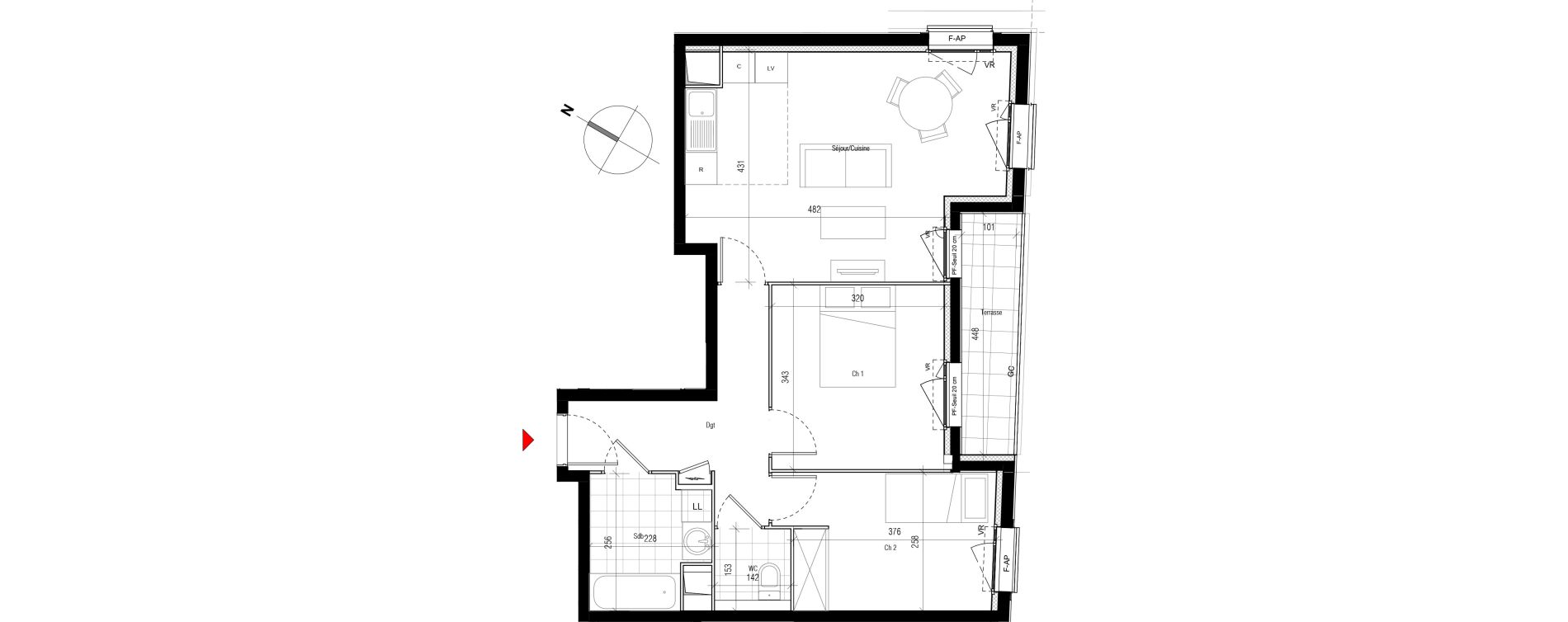 Appartement T3 de 59,12 m2 &agrave; Aubervilliers Paul bert