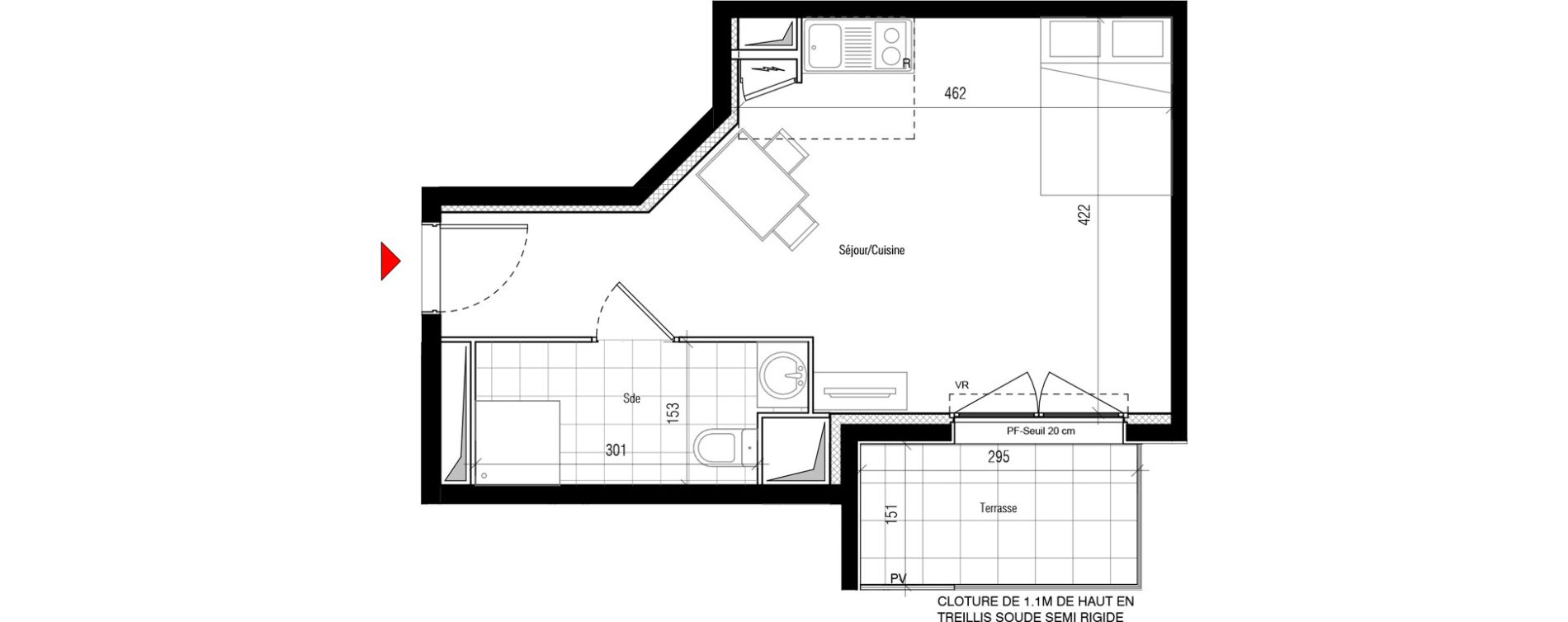 Appartement T1 de 28,06 m2 &agrave; Aubervilliers Paul bert