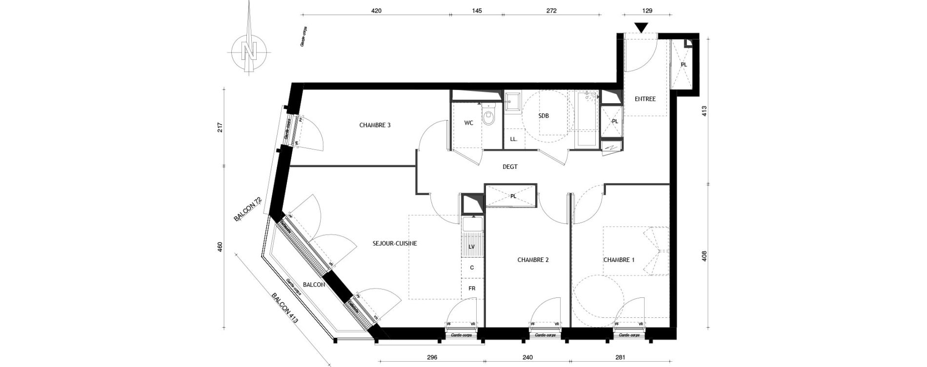 Appartement T4 de 70,74 m2 &agrave; Aubervilliers Centre