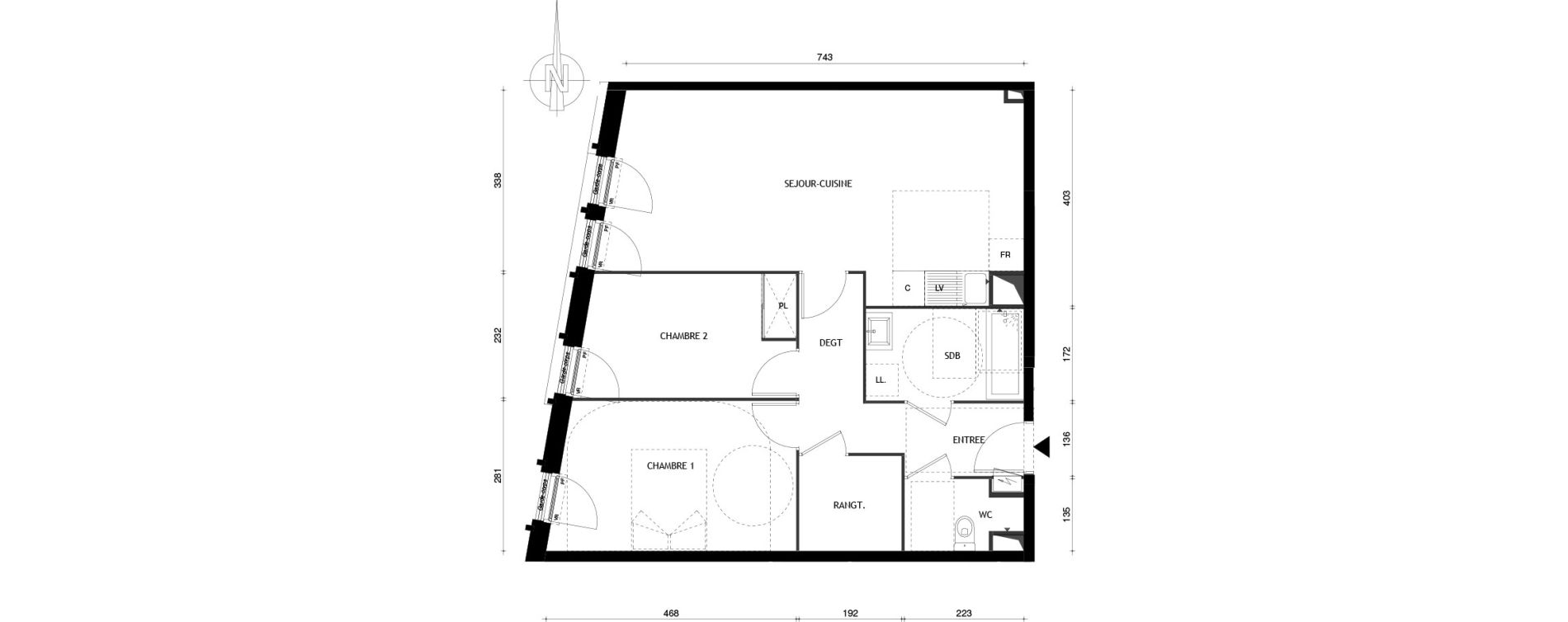 Appartement T3 de 67,91 m2 &agrave; Aubervilliers Centre
