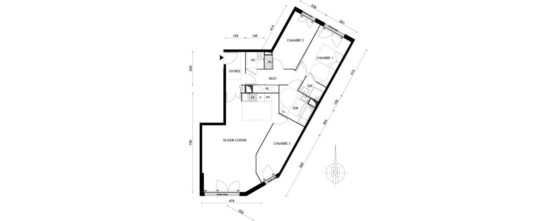 Appartement T4 de 91,10 m2 &agrave; Aubervilliers Centre