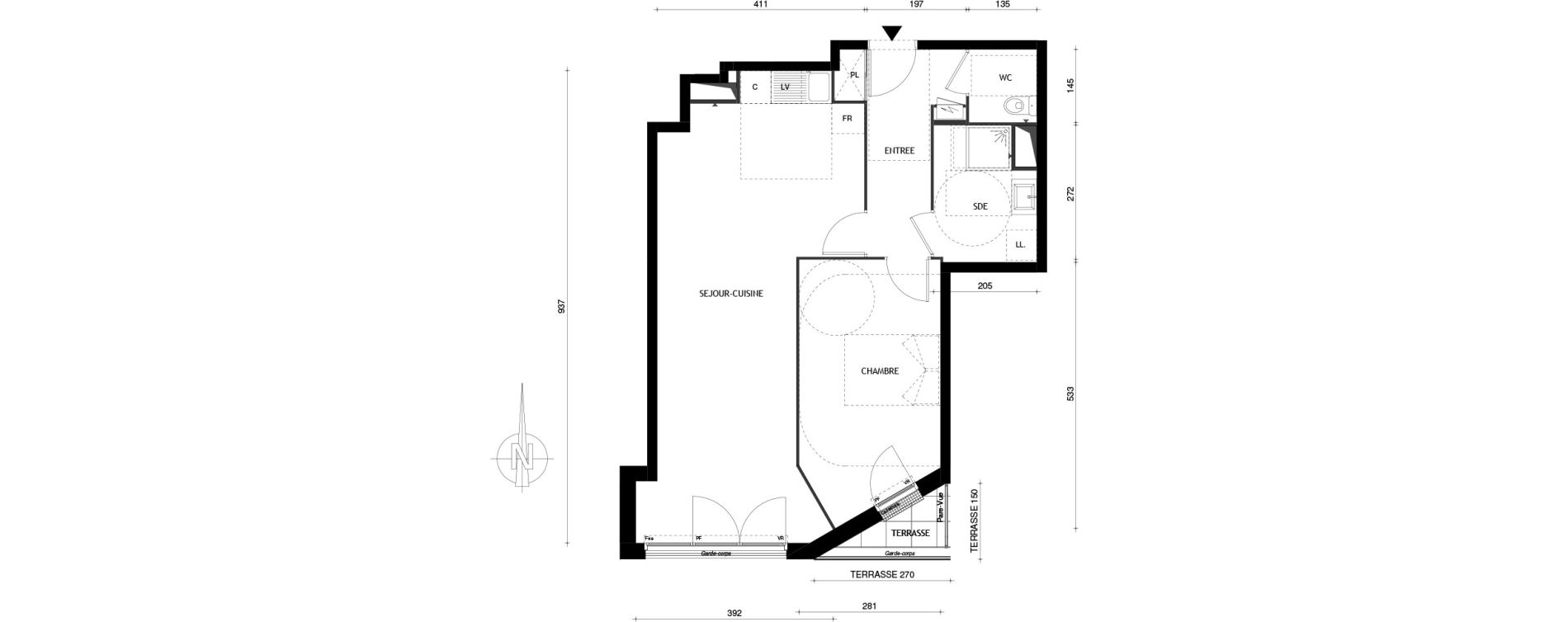 Appartement T2 de 54,86 m2 &agrave; Aubervilliers Centre
