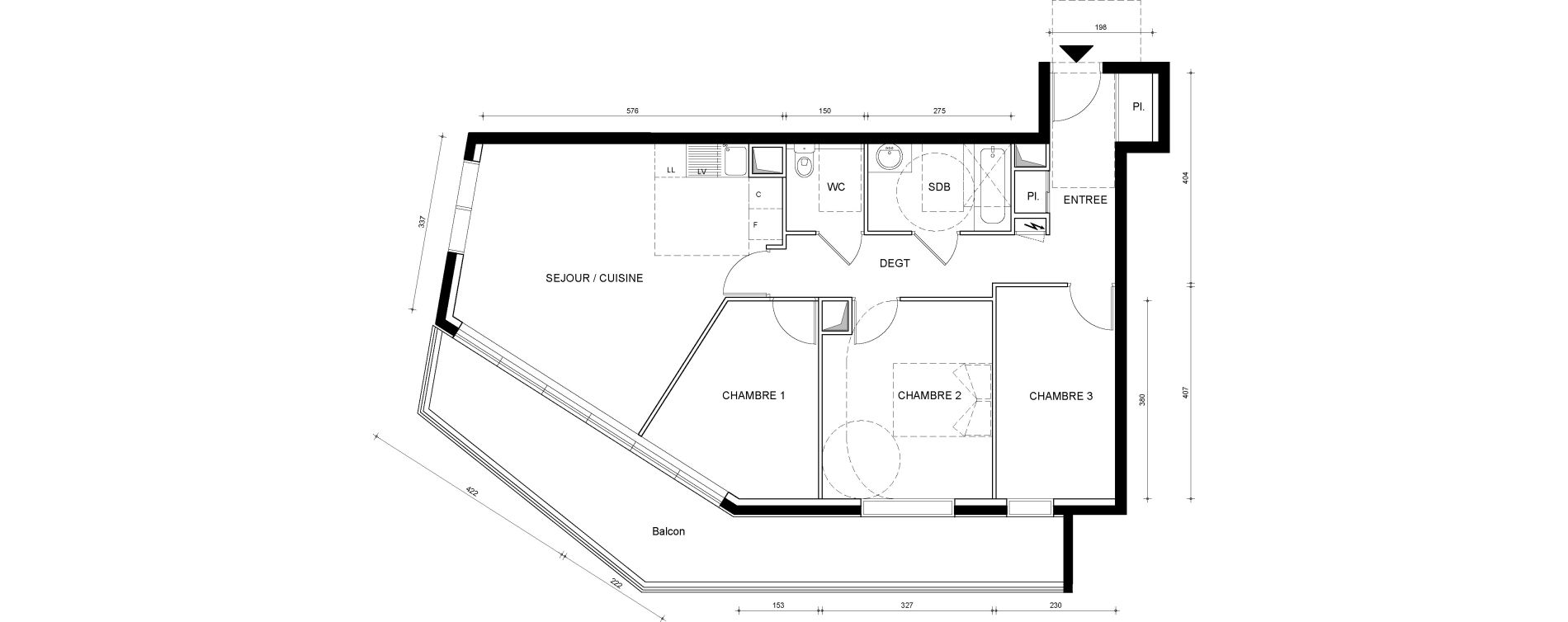 Appartement T4 de 75,46 m2 &agrave; Aubervilliers Centre