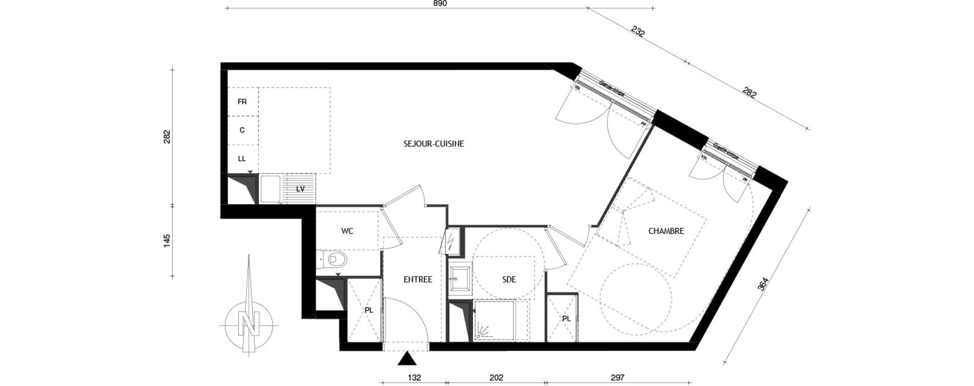 Appartement T2 de 46,55 m2 &agrave; Aubervilliers Centre