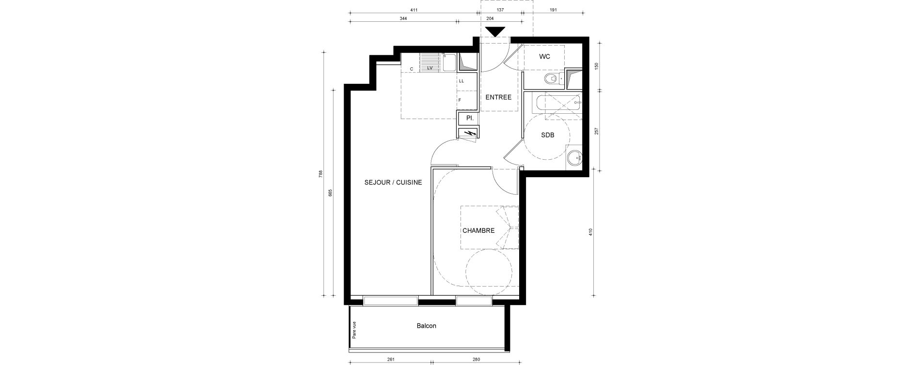 Appartement T2 de 48,37 m2 &agrave; Aubervilliers Centre