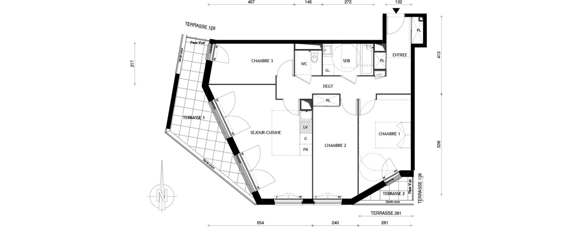 Appartement T4 de 78,40 m2 &agrave; Aubervilliers Centre