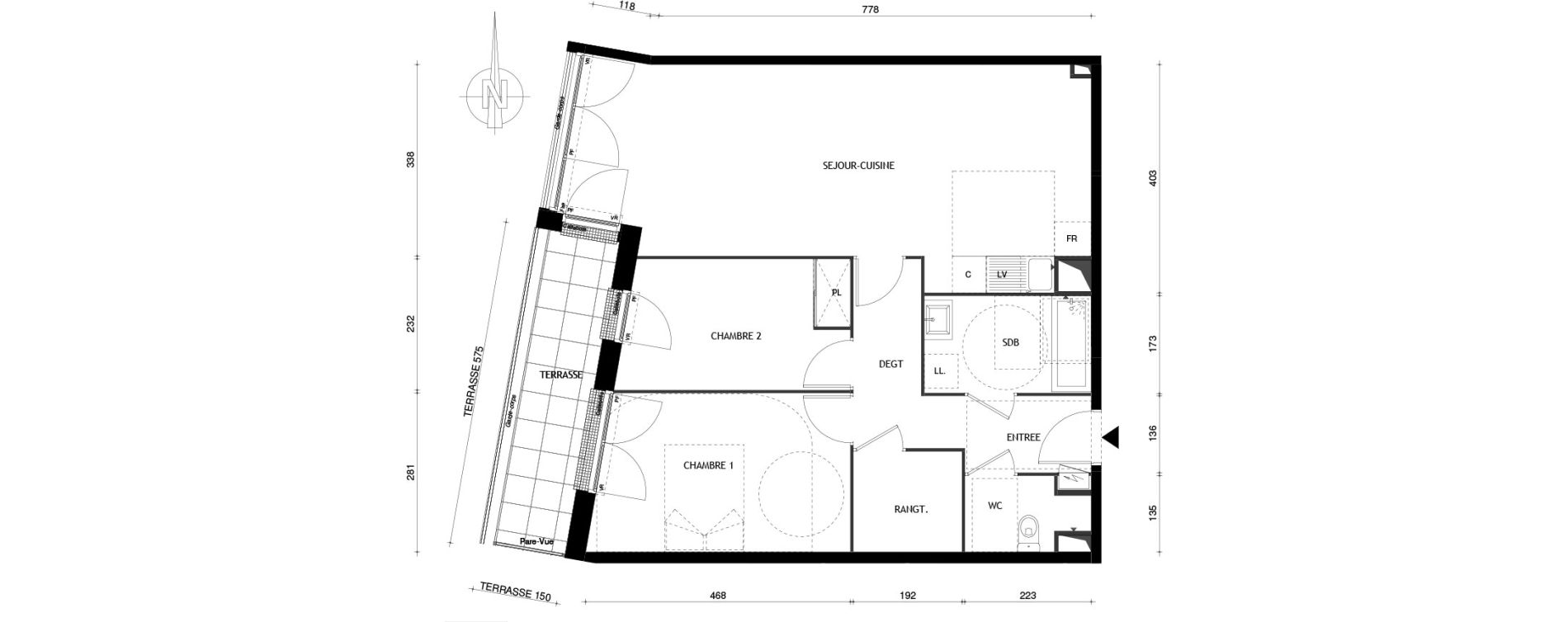 Appartement T3 de 71,56 m2 &agrave; Aubervilliers Centre