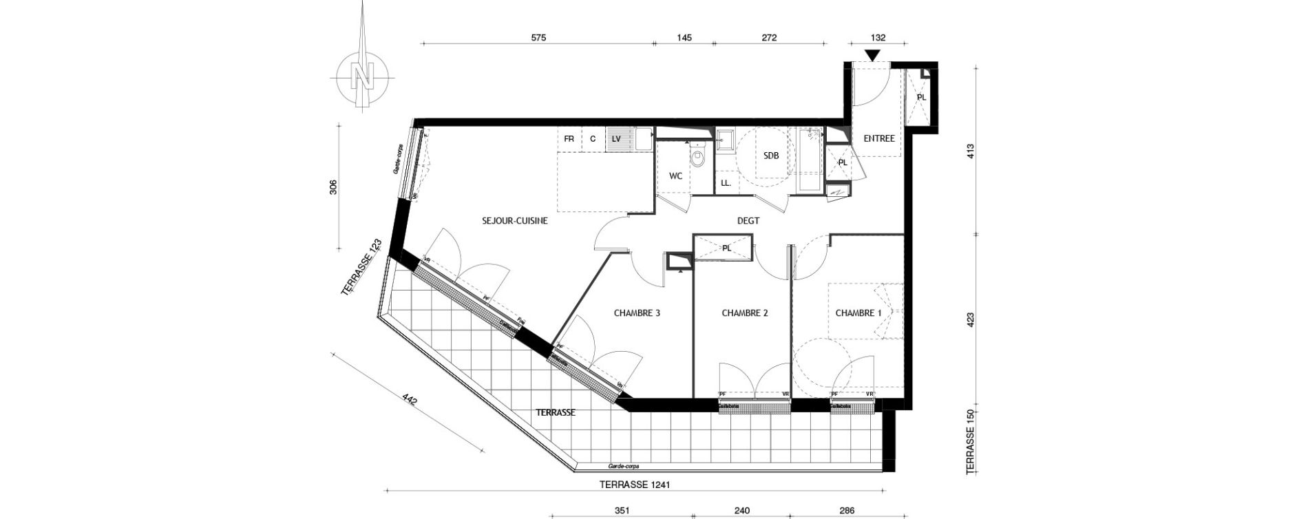 Appartement T4 de 73,80 m2 &agrave; Aubervilliers Centre