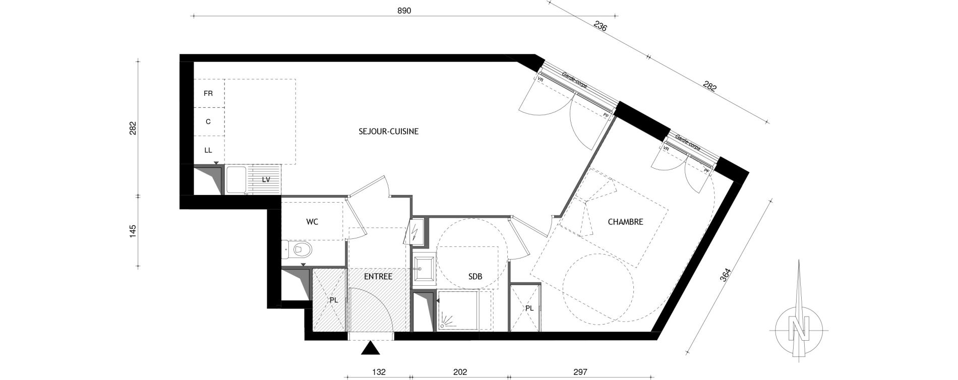 Appartement T2 de 48,40 m2 &agrave; Aubervilliers Centre