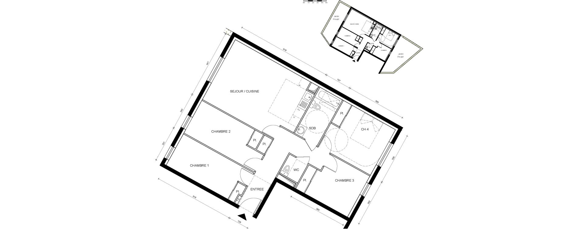Appartement T5 de 90,22 m2 &agrave; Aubervilliers Centre