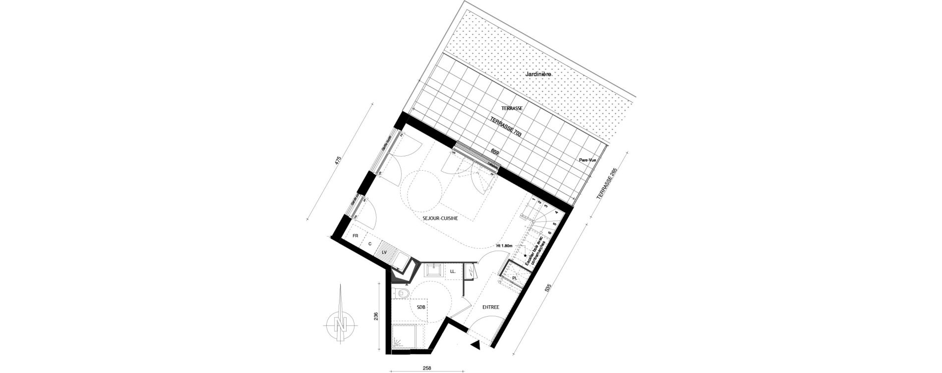 Appartement T3 de 65,38 m2 &agrave; Aubervilliers Centre