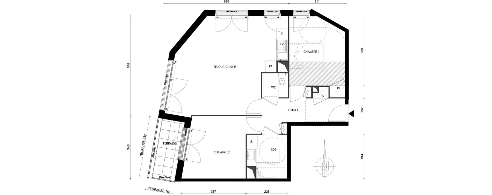 Appartement T3 de 68,70 m2 &agrave; Aubervilliers Centre