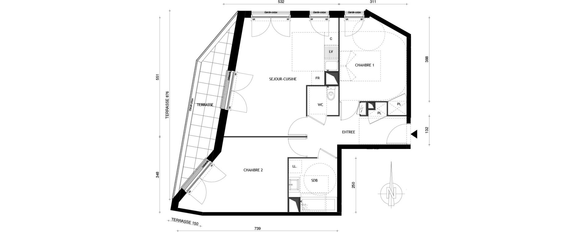 Duplex T3 de 64,30 m2 &agrave; Aubervilliers Centre