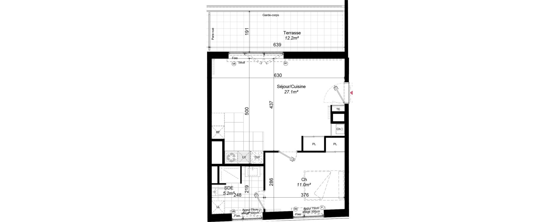 Appartement T2 de 43,30 m2 &agrave; Aubervilliers Landy