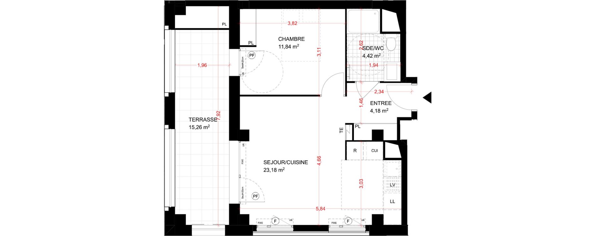 Appartement T2 de 43,62 m2 &agrave; Aubervilliers Fort d'aubervilliers
