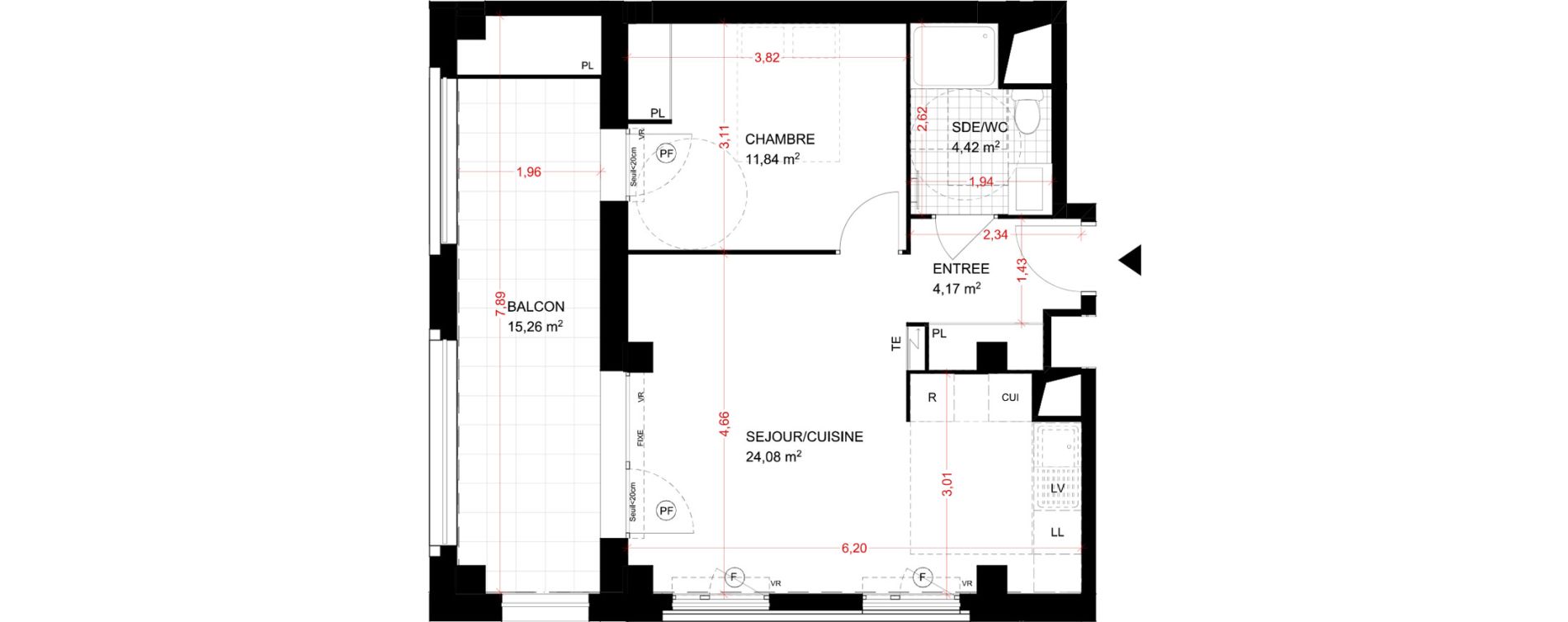 Appartement T2 de 44,51 m2 &agrave; Aubervilliers Fort d'aubervilliers