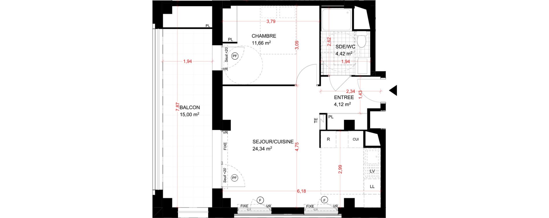 Appartement T2 de 44,54 m2 &agrave; Aubervilliers Fort d'aubervilliers