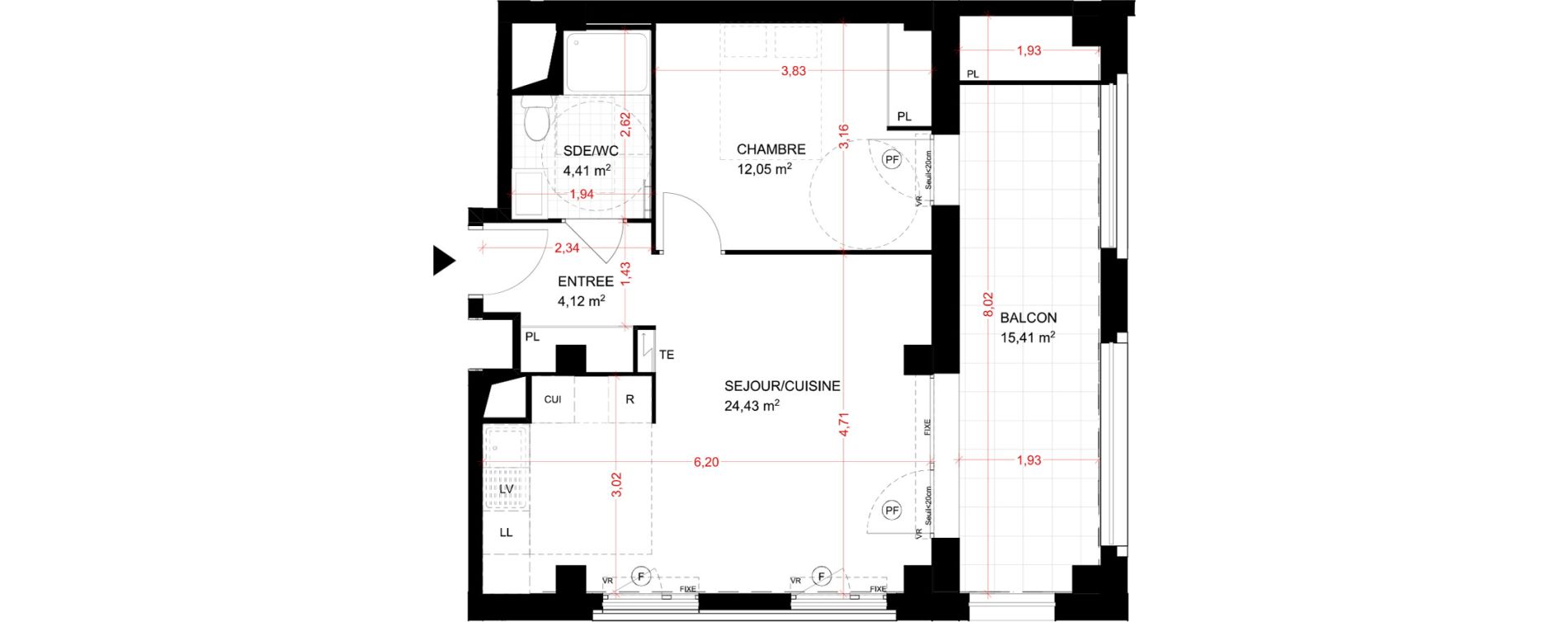 Appartement T2 de 45,01 m2 &agrave; Aubervilliers Fort d'aubervilliers