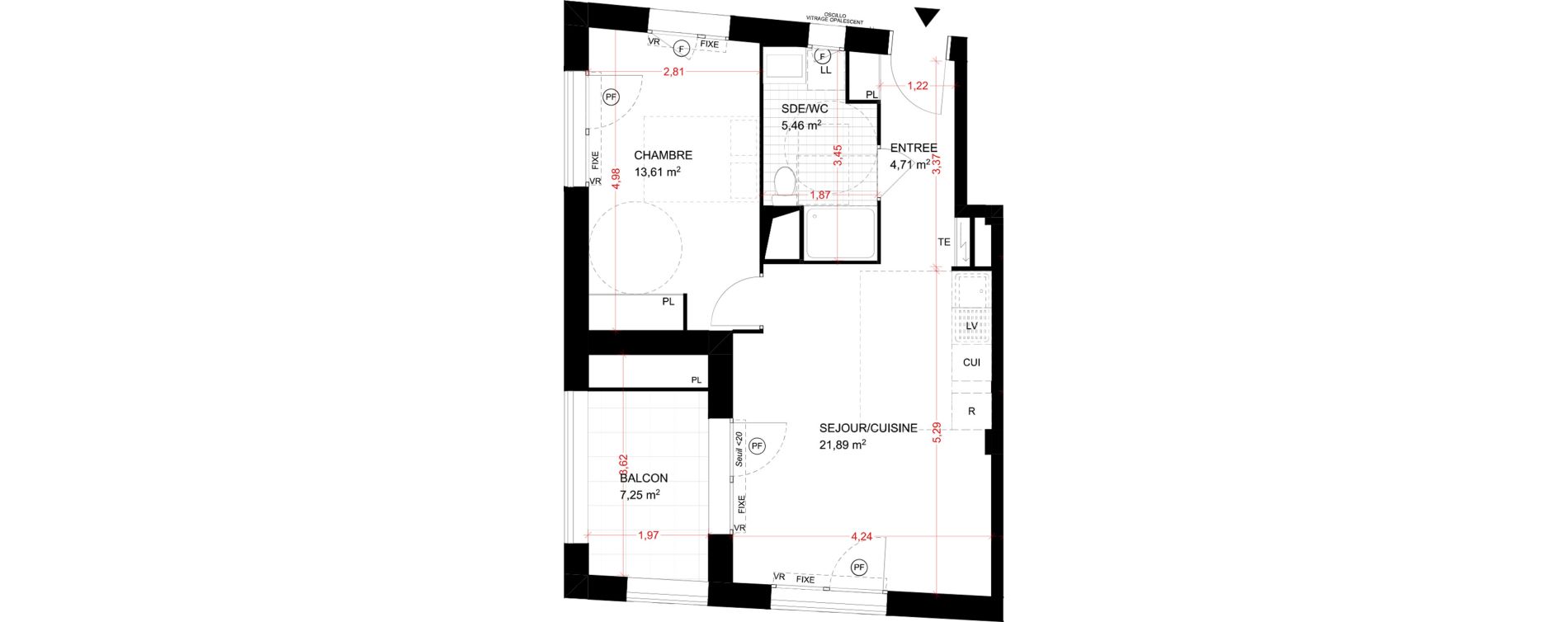 Appartement T2 de 45,67 m2 &agrave; Aubervilliers Fort d'aubervilliers